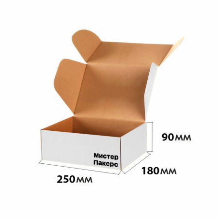 Короб самосборный с ушками 250*180*90 Белый Е