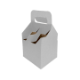 Коробка с ручкой 4 бутылки D70 Белый В