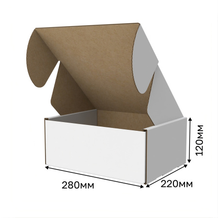 Короб самосборный с ушками 280*220*120 Белый В
