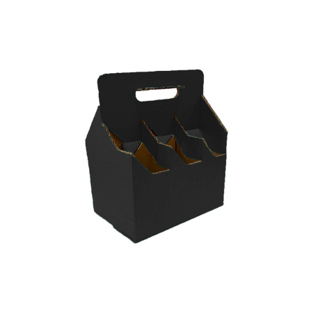 Коробка с ручкой 6 бутылок D72 В Черный