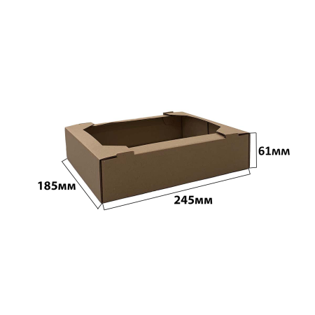 Гофролоток кондитерский 245*185*61 Е Бурый