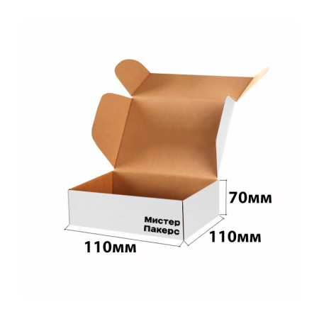 Короб самосборный с ушками 110*110*70 Белый Е