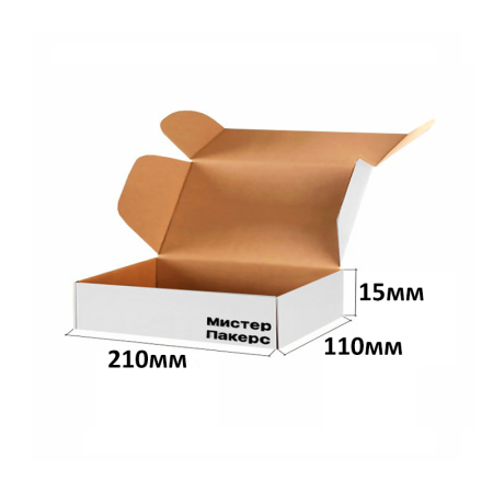 Короб самосборный с ушками 210*110*15 Белый Е