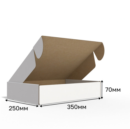 Короб самосборный с ушками 350*250*70 Белый Е