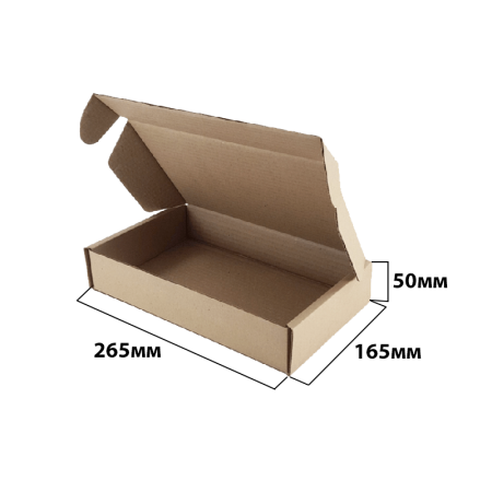 Гофрокороб почтовый 265*165*50 тип "Е" Бурый