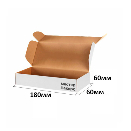 Короб самосборный с ушками 180*60*60 Белый Е