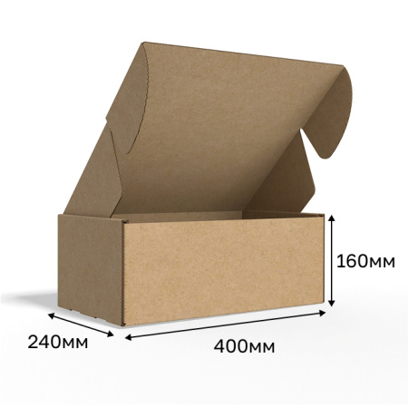 Короб самосборный с ушками 400*240*160 Бурый В