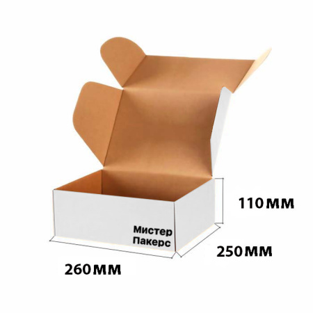 Короб самосборный с ушками 260*250*110 Белый В