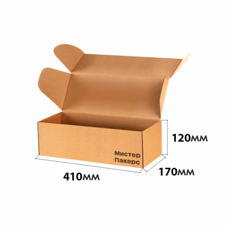 Короб самосборный с ушками 410*170*120 Бурый В