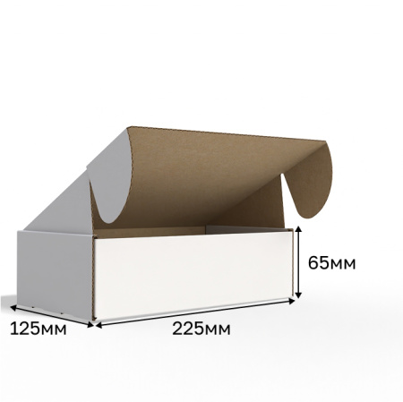 Короб самосборный с ушками 225*125*65 Белый Е