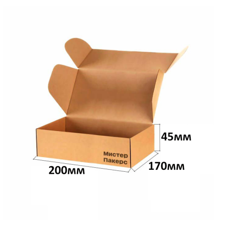 Короб самосборный с ушками 200*170*45 Бурый Е