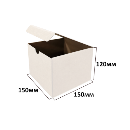Короб самосборный 150*150*120 с откидной крышкой Белый Е