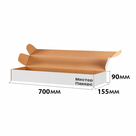 Короб самосборный с ушками 700*155*90 Белый В