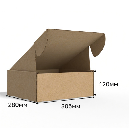 Короб самосборный с ушками 305*280*120 Бурый В
