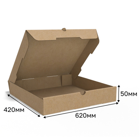 Коробка для пиццы 620*420*50 Бурый Е