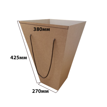 Коробка для цветов 270*380*425 XL Без крышки Трапеция Бурая Е