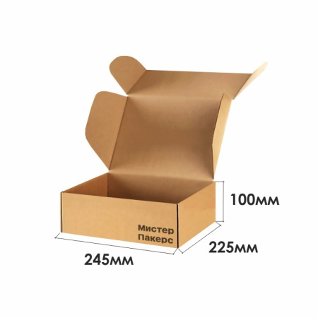 Короб самосборный с ушками 245*225*100 Бурый Е