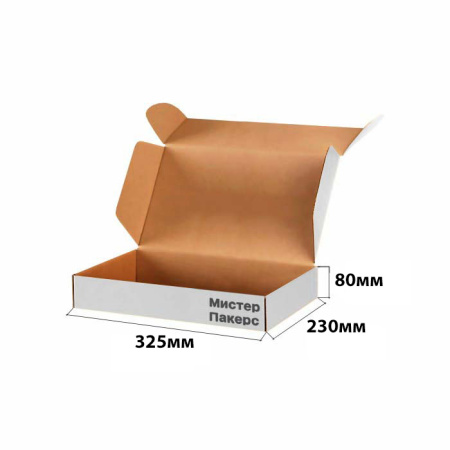 Короб самосборный с ушками 325*230*80 Белый В