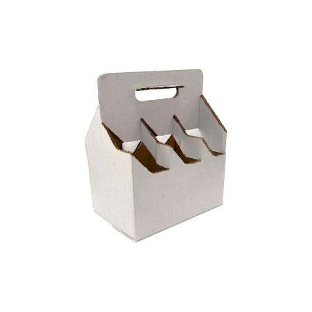 Коробка с ручкой 6 бутылок D72 В Белый