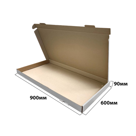 Короб самосборный с ушками 900*600*90 с 2-мя замочками Белый В Короб самосборный с ушками 900*600*90 с 2-мя замочками Белый В