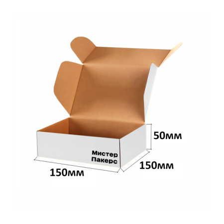 Короб самосборный с ушками 150*150*50 Белый Е