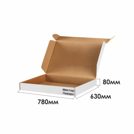 Короб самосборный с ушками 780*630*80 Белый П