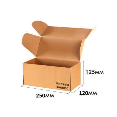 Короб самосборный с ушками 250*120*125 Бурый Е