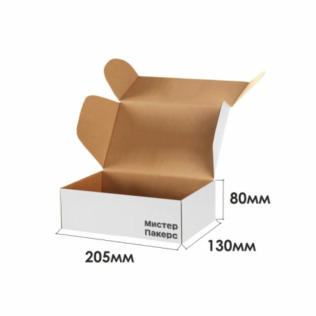 Короб самосборный с ушками 205*130*80 Белый Е