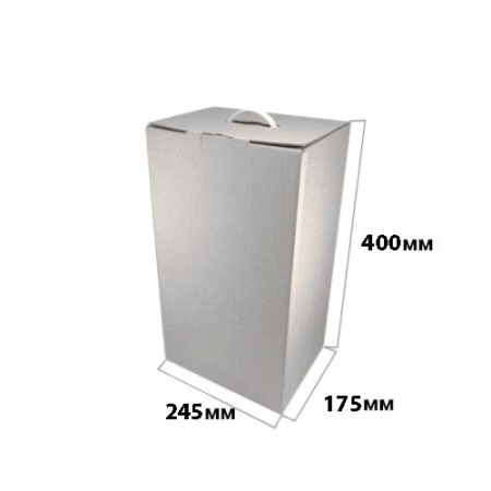 Коробка для цветов 245*175*400 Прямая Белая В с ручкой