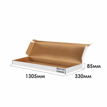 Короб самосборный с ушками 1305*330*85 Белый В