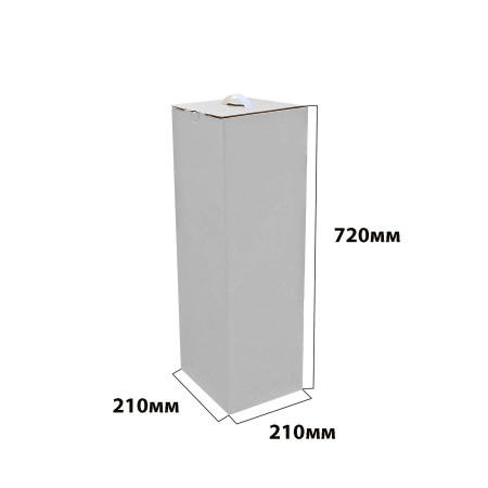 Коробка "ласточкин хвост" 210*210*720 с пластиковой ручкой В Белый