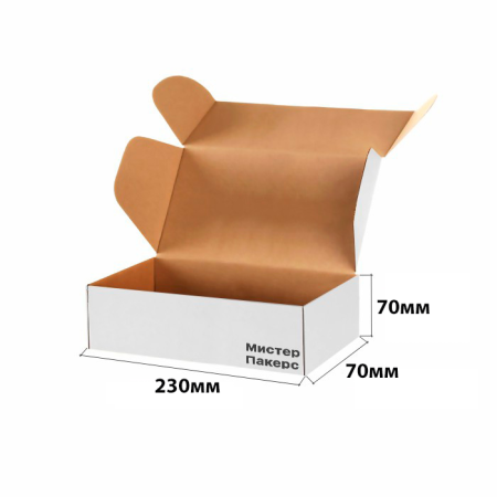 Короб самосборный с ушками 230*70*70 Белый Е