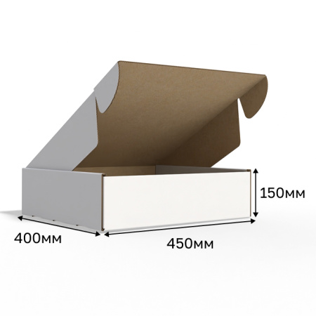 Короб самосбоный с ушками 450*400*150 Белый В