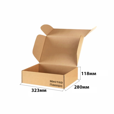 Короб самосборный с ушками 323*280*118 Бурый В