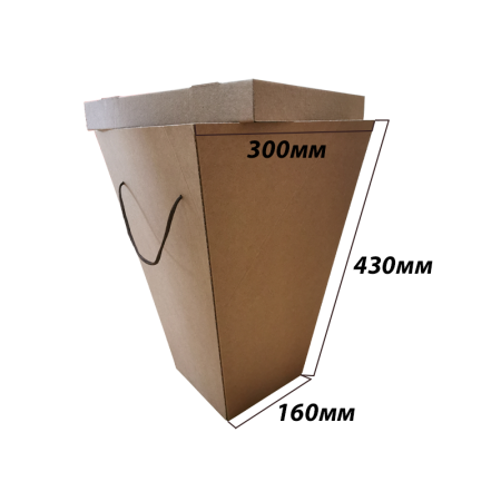 Коробка для цветов 160*300*430 M Трапеция Бурая Е