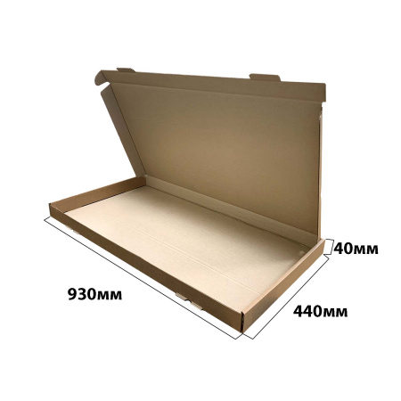 Короб самосборный с ушками 930*440*40 с замками Бурый В