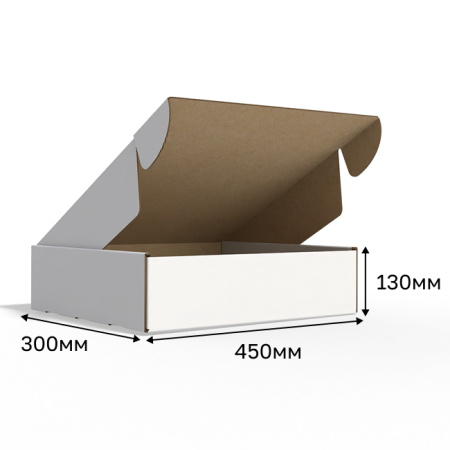 Короб самосбоный с ушками 450*300*130 Белый В