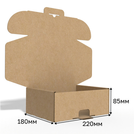 Короб самосборный с ушками 220*180*85 Бурый Е