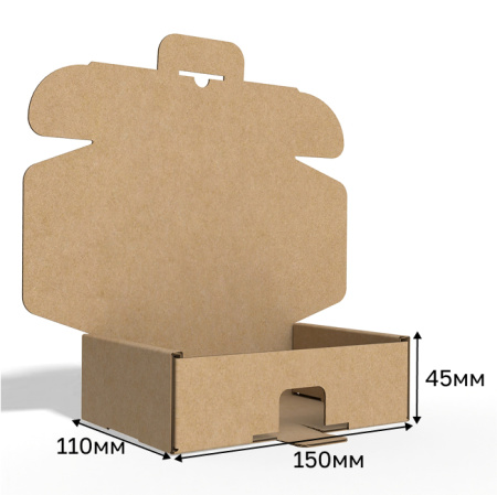 Короб самосборный с ушками 150*110*45 Бурый Е