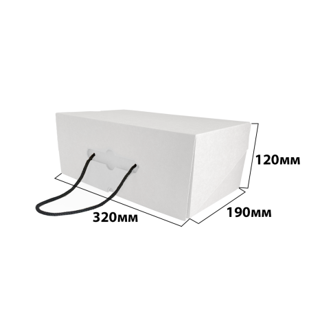 Короб 320*190*120 самосборный с ушками со шнурком Белый Е