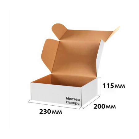 Короб самосборный с ушками 230*200*115 Белый В