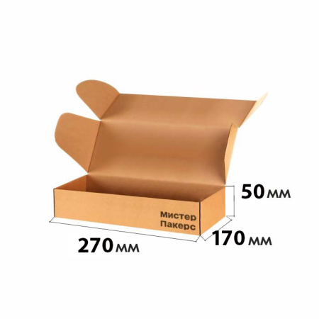 Короб самосборный с ушками 270*170*50 Бурый Е Короб самосборный с ушками 270*170*50 Бурый Е