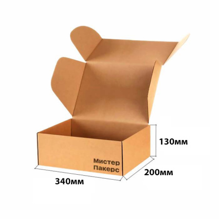 Короб самосборный с ушками 340*200*130 Бурый Е