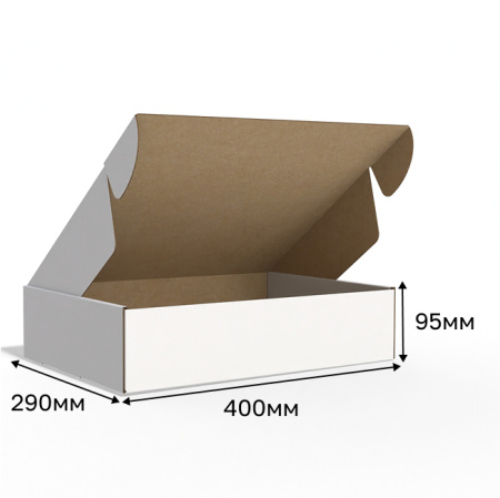 Короб самосборный с ушками 400*290*95 Белый В