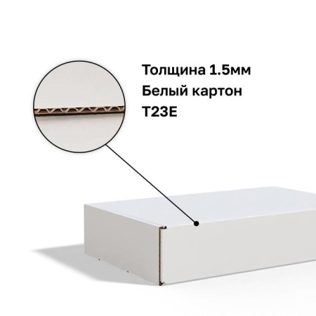 Короб самосборный с ушками 250*150*50 белый Е Короб самосборный с ушками 250*150*50 белый Е