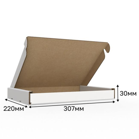 Короб самосборный с ушками 307*220*30 Белый Е