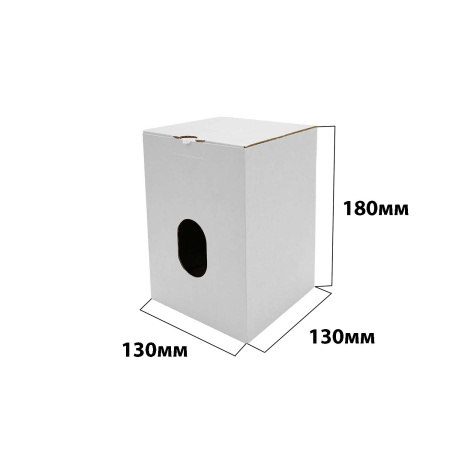Коробка "ласточкин хвост" 130*130*180 с окном Белый МГК