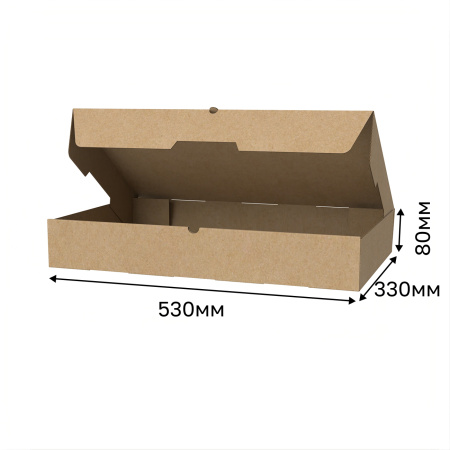 Коробка для пиццы 530*330*80 Бурый В