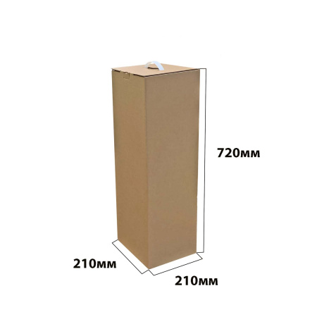 Коробка "ласточкин хвост" 210*210*720 с пластиковой ручкой В Бурый