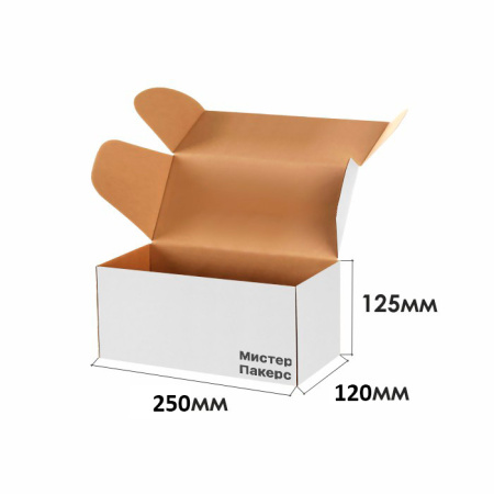 Короб самосборный с ушками 250*120*125 Белый Е